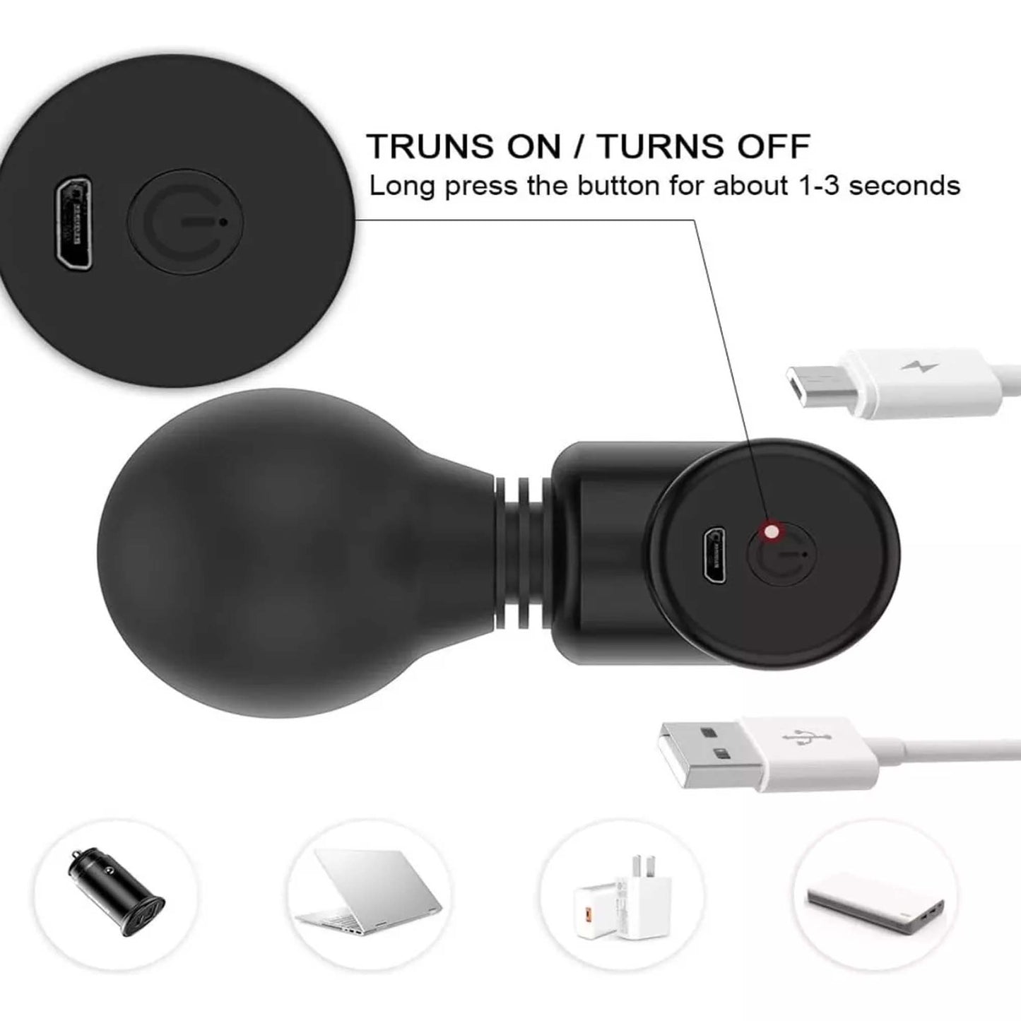 PISTOLA MINI DE MASAJE CORPORAL RECARGABLE