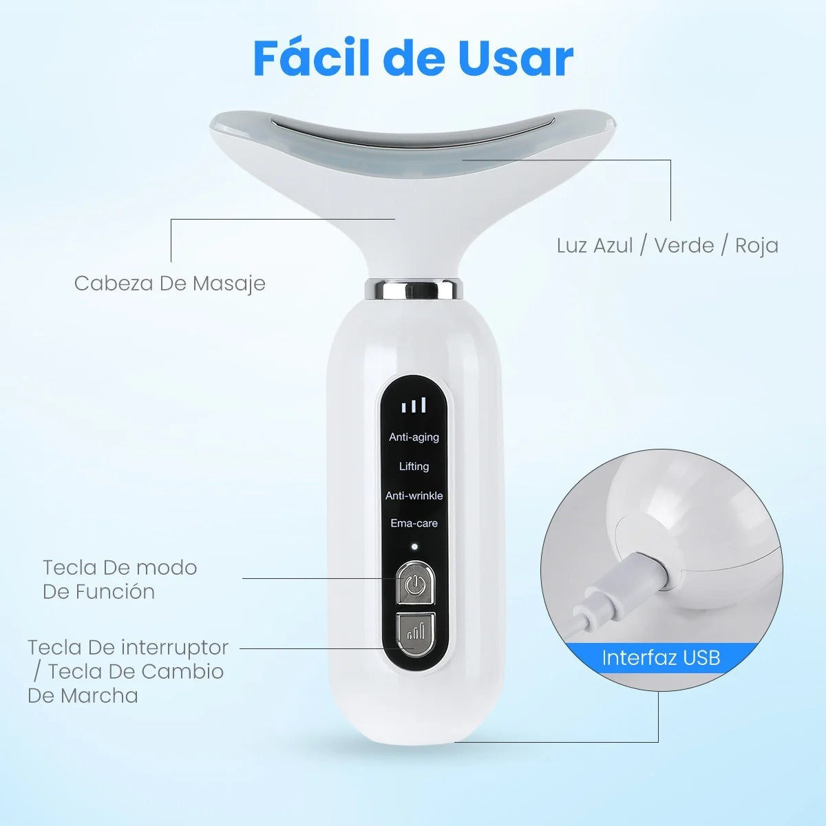 MASAJEADORA LIFTING FACIAL CUELLO Y PAPADA